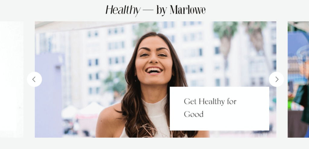 website content for the header