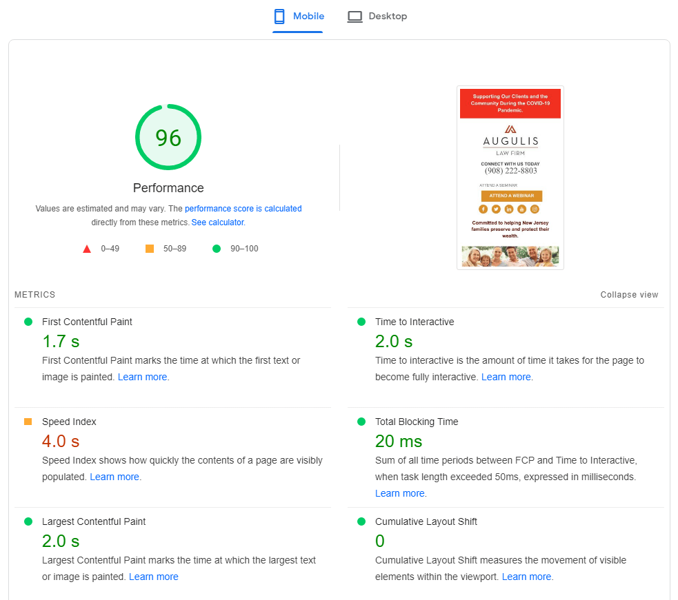 PageSpeed Insight
