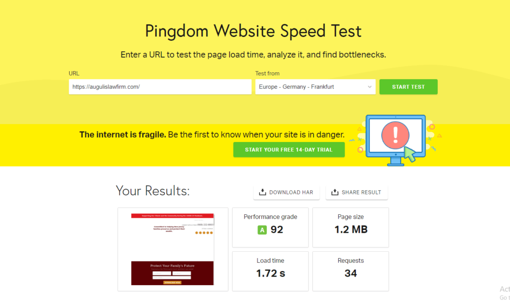 Pingdom - Tool for website management