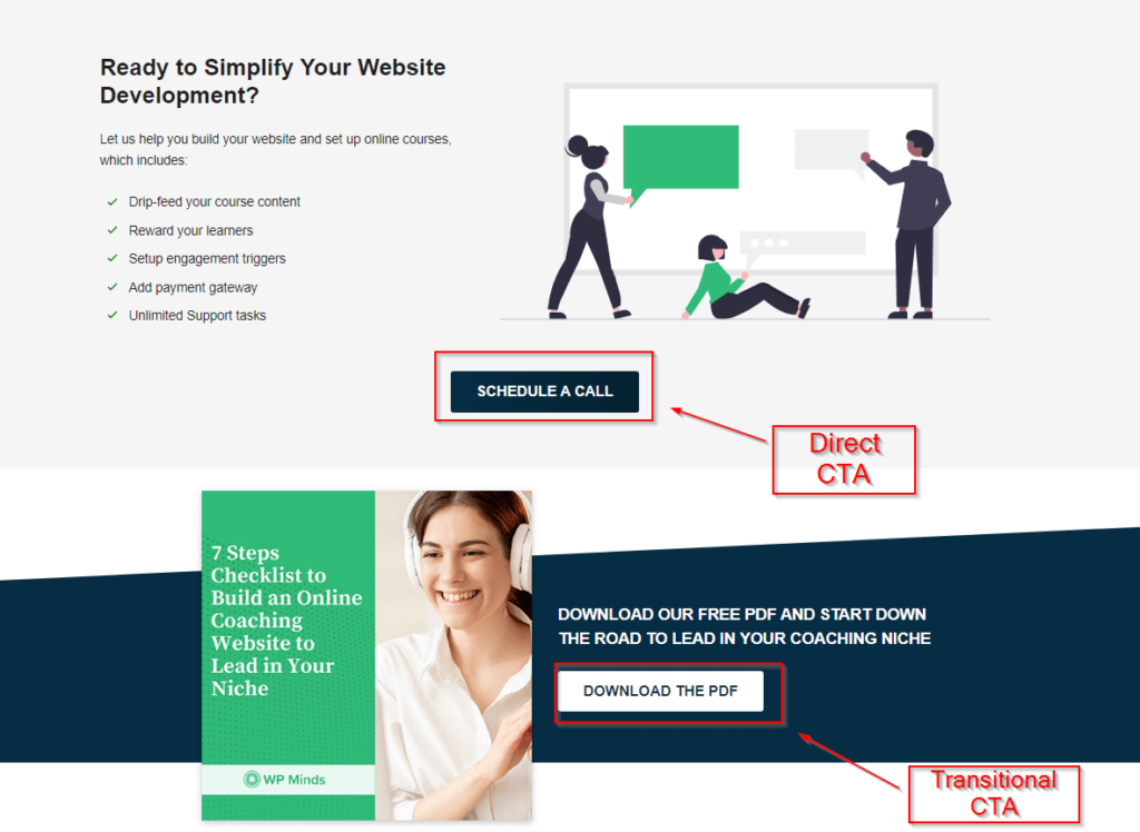CTA- how to create a website homepage