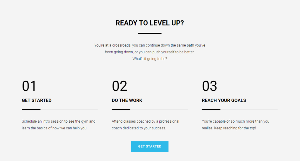 Plan section - website homepage