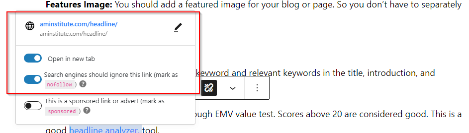 Links website content checklist