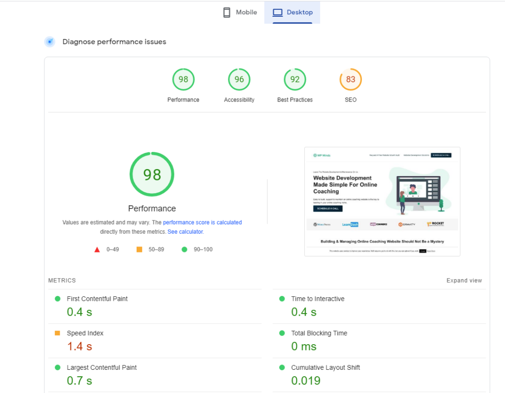 speed testing tool for website assessment