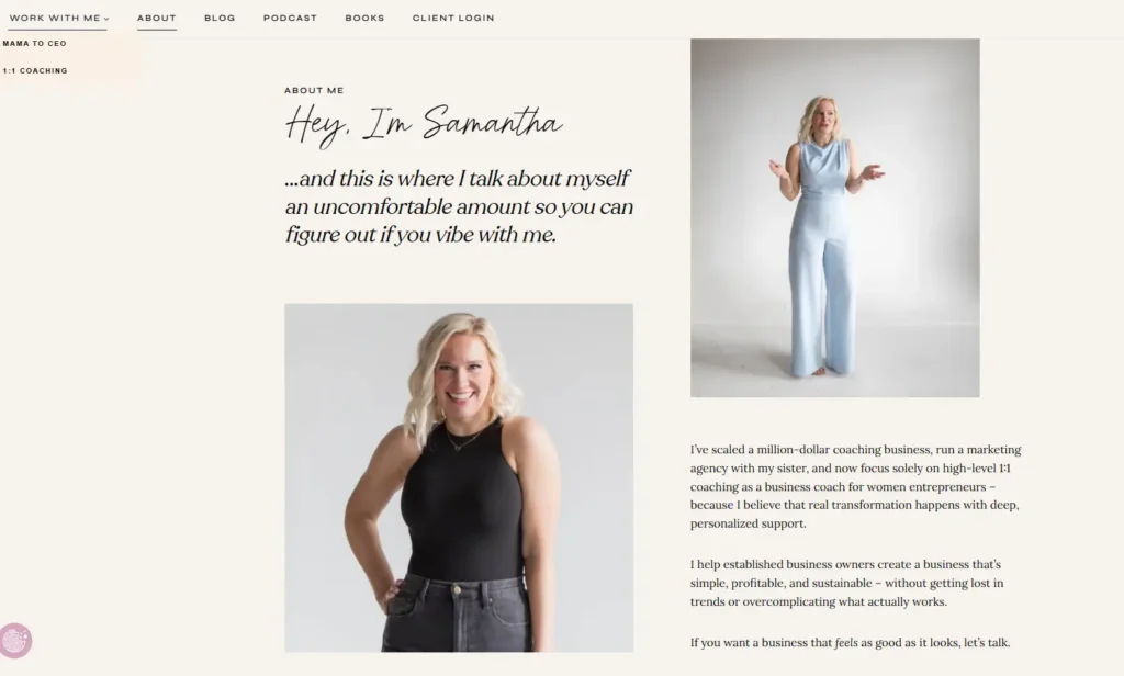 samantha - service page example