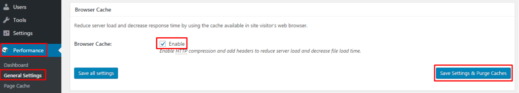 Enable browser caching