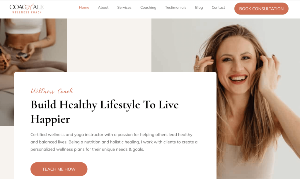Health coaching website template