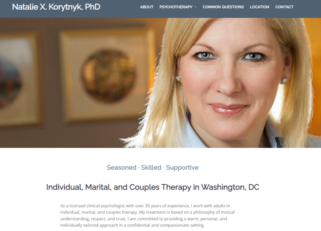 Natalie X. Kortynyk, PhD - websites for therapists