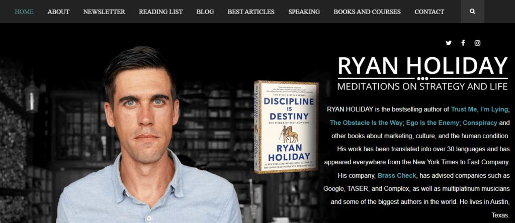 Ryan holiday website