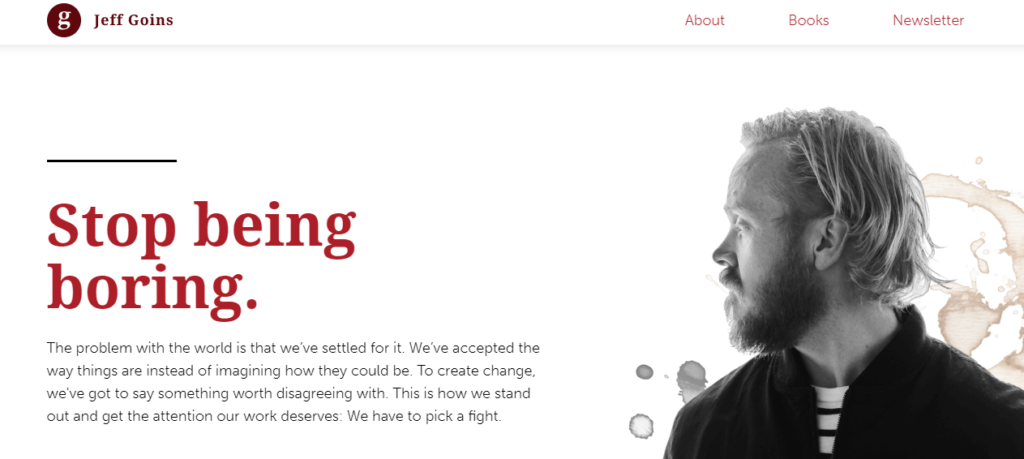 Jeff goins - personal branding website