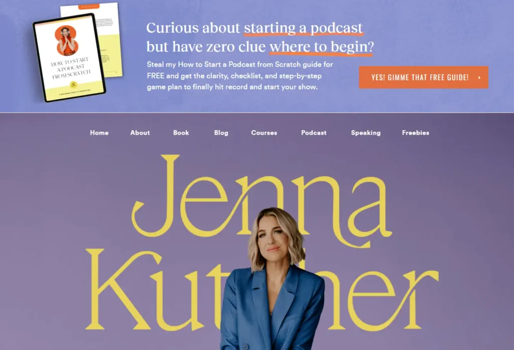 jenna kutcher - website