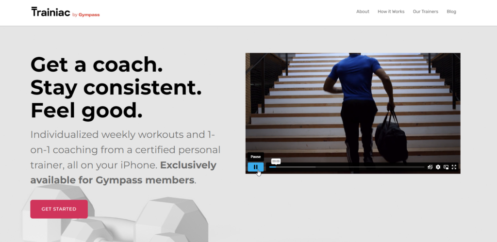 13. Trainiac personal trainer websites