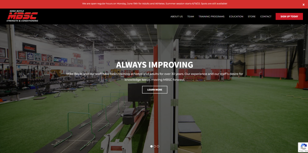 19. Mike Boyle Strength & Conditioning personal trainer websites
