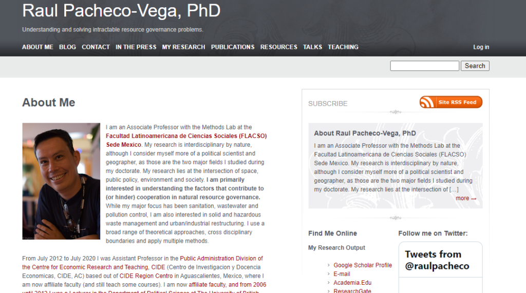 Dr. Raul Pacheco Author websites