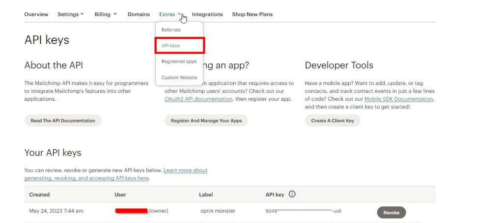 Steps to find and generate API key:Â