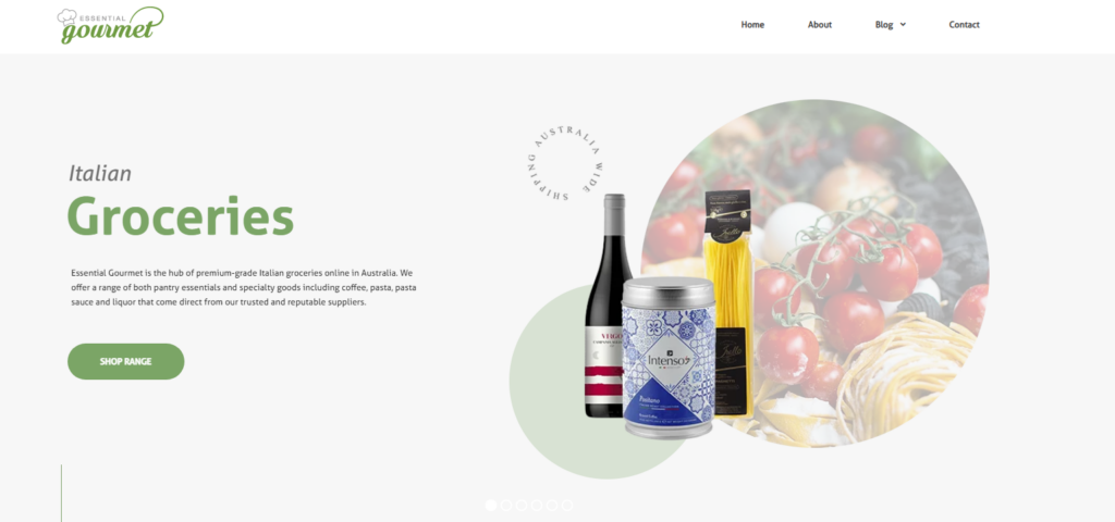 Key features of the Essential Gourmet WooCommerce site:Â