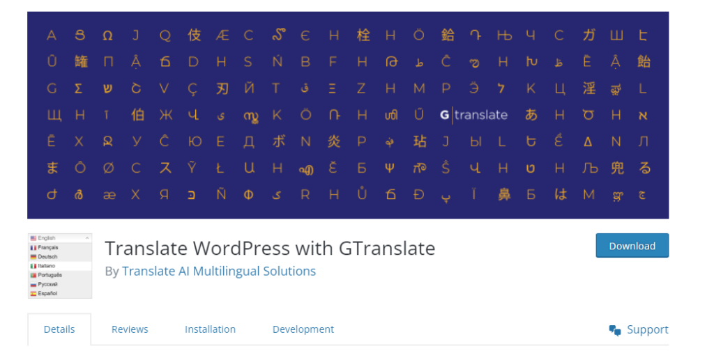 5. GTranslate:Â
