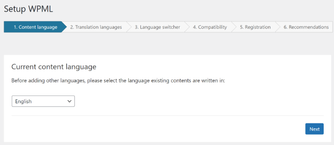 Clicking on it for the first time will take you to the plugin’s settings wizard.