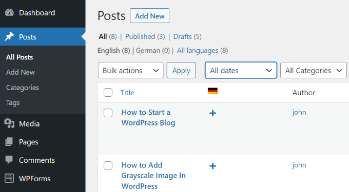 page post