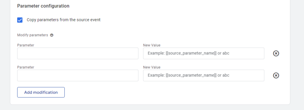 Parameters configuration