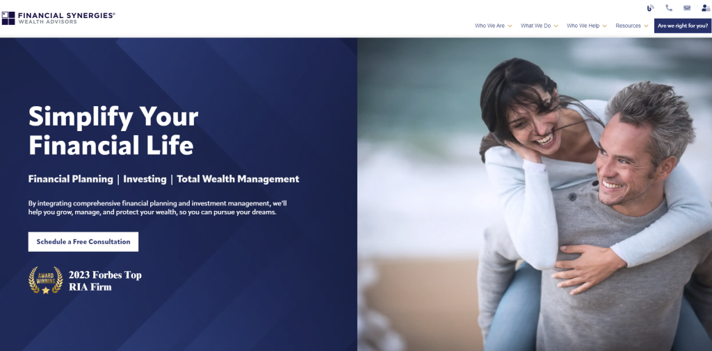 7. Financial Synergies Wealth Advisors best financial advisor websites