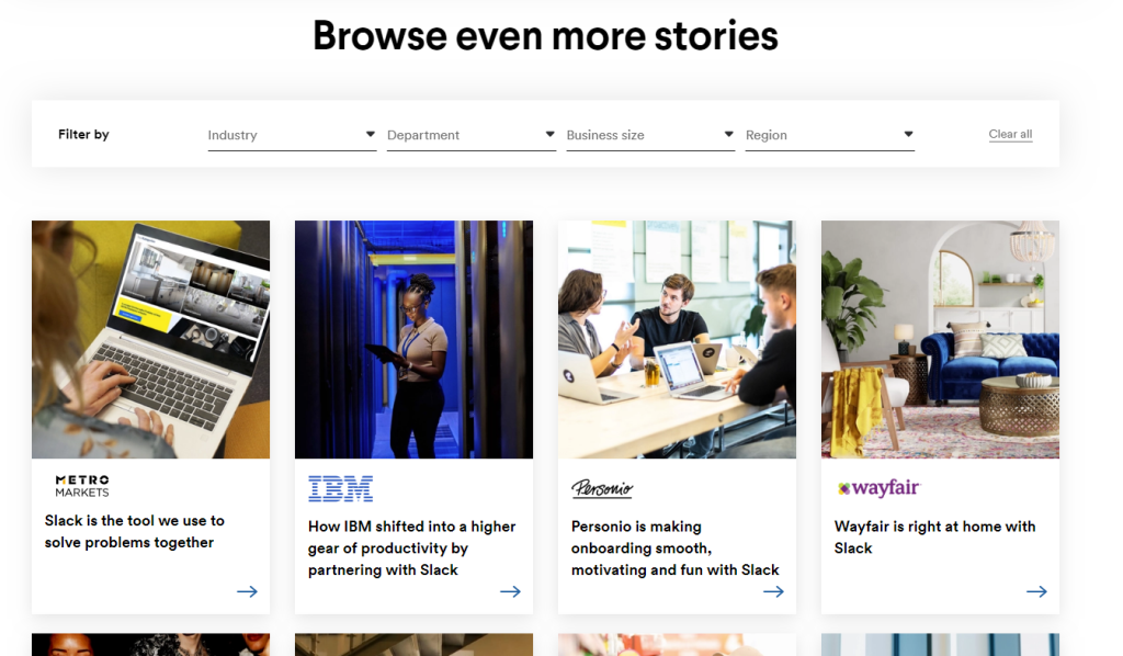 4. Slack testimonial page