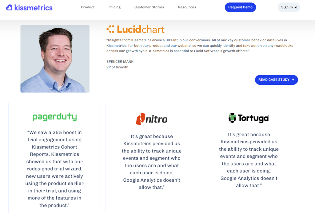 7. Kissmetrics testimonial page