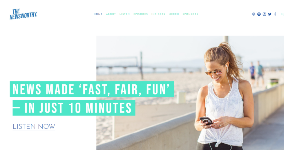 5. The NewsWorthy Podcast Website Examples