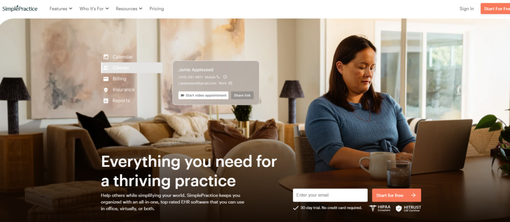 SimplePractice Billing Software for Therapists