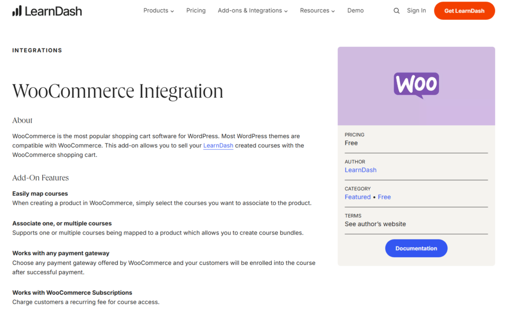 1. WooCommerce Integration for LearnDash