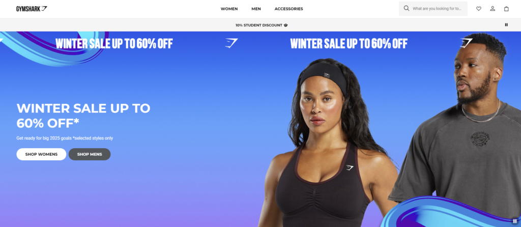 9. Gymshark Best Shopify Websites