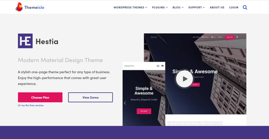 Hestia portfolio theme
