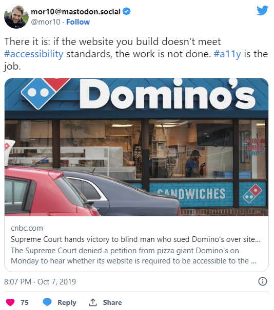 Dominoes ADA lawsuit