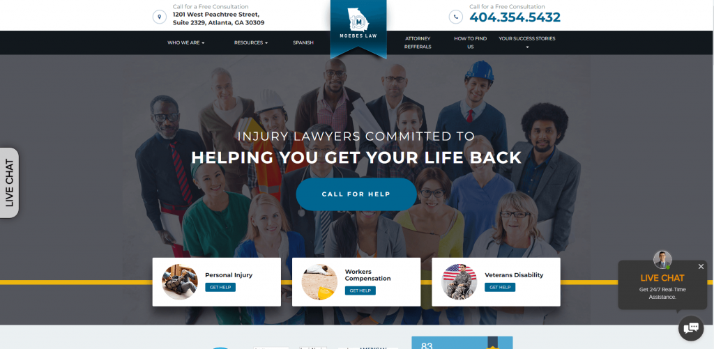 Moebes law firm website