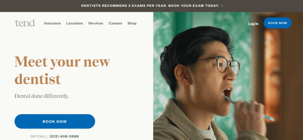 Tend : website design for dentist