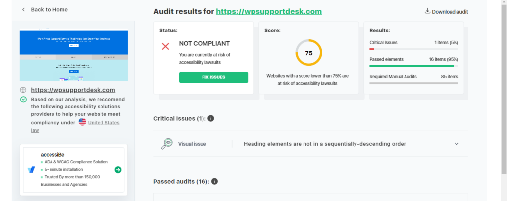Accessibility checker - ADA compliance check