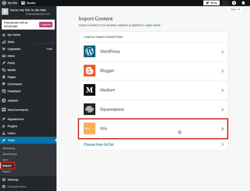 4. Import the Website into WordPress