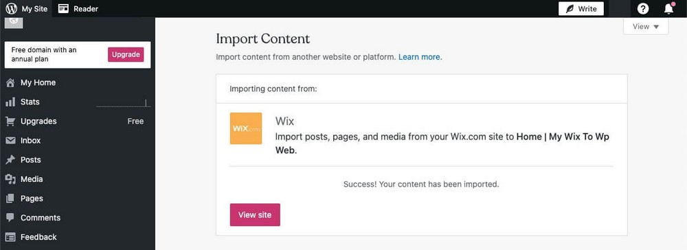 Choose an Import Method - Wix to WordPress Migration