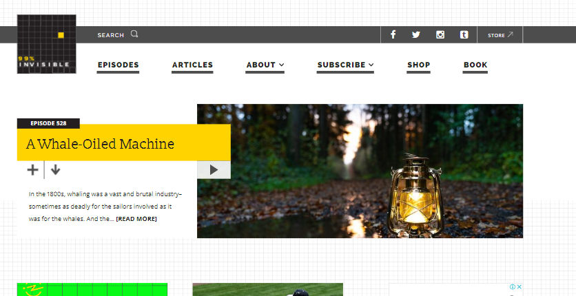 99percentinvisible - Aesthetic websites