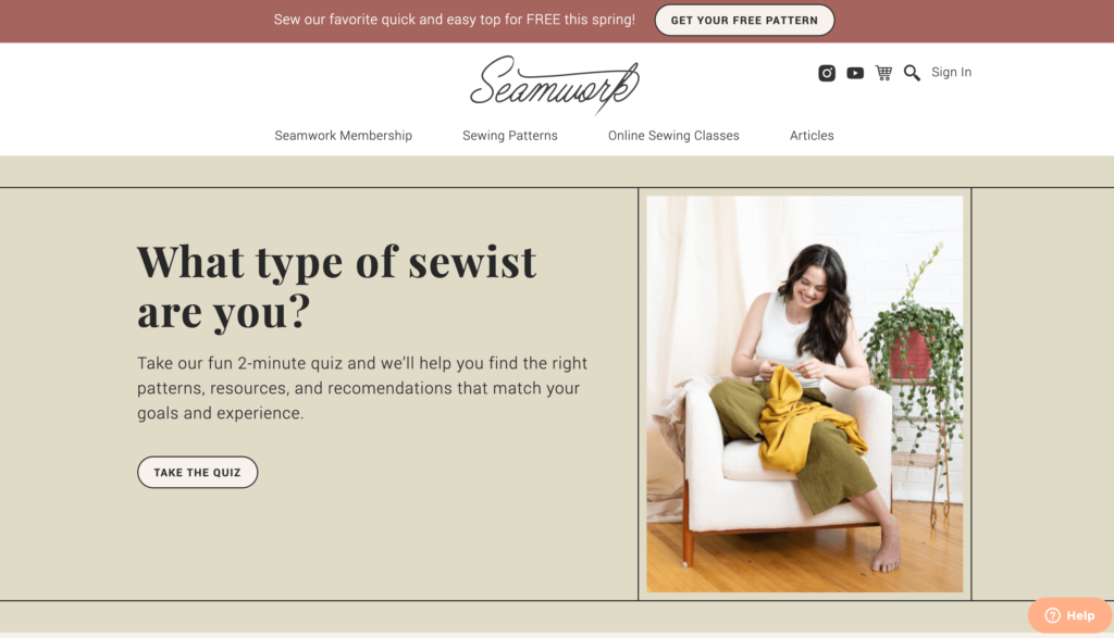 one page website