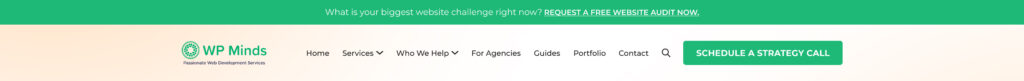 wp minds header navigation