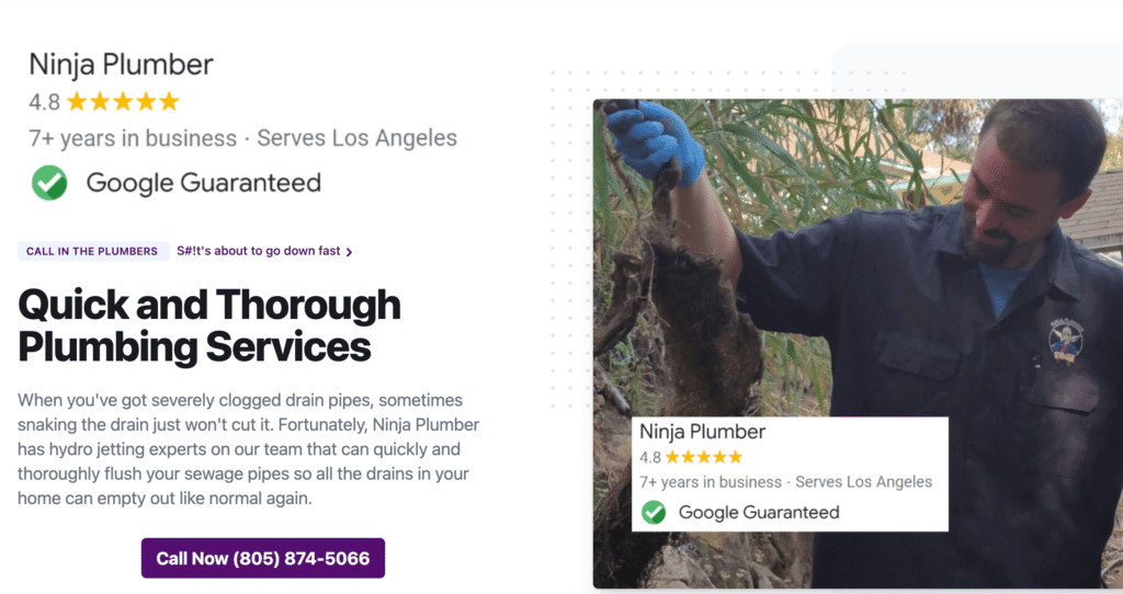 Ninja Plumber - Best Plumbing Websites in 2026
