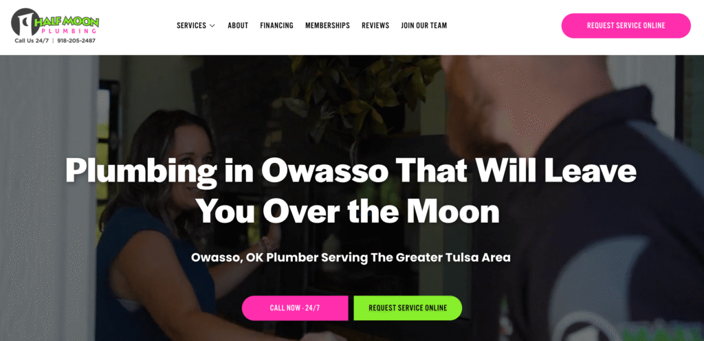 Half Moon Plumbing - Best Plumbing Websites in 2026