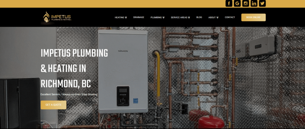 Impetus Plumbing and Heating - Best Plumbing Websites in 2026