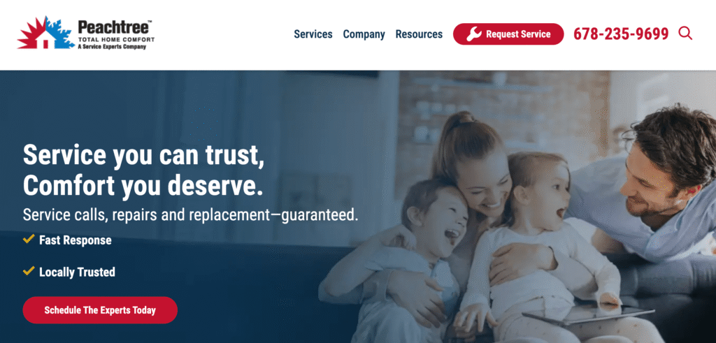 Peachtree Service Experts - Best Plumbing Websites in 2026