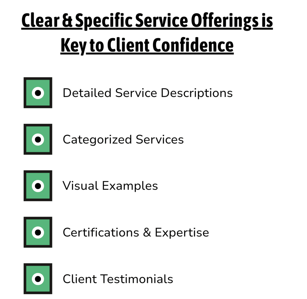 2. Clear and Specific Service Offerings
