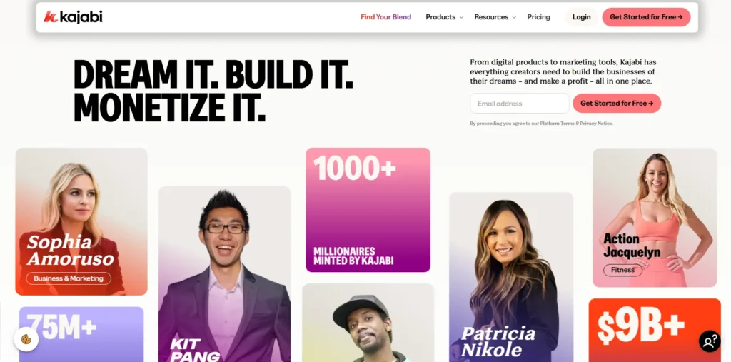Website homepage for KAJABIA