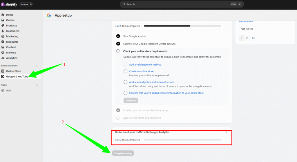 GA4 Ecommerce settings with Enable Enhanced Ecommerce and Reporting toggled on
