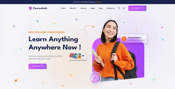 International School HTML template with colorful layout designed for primary and high school websites