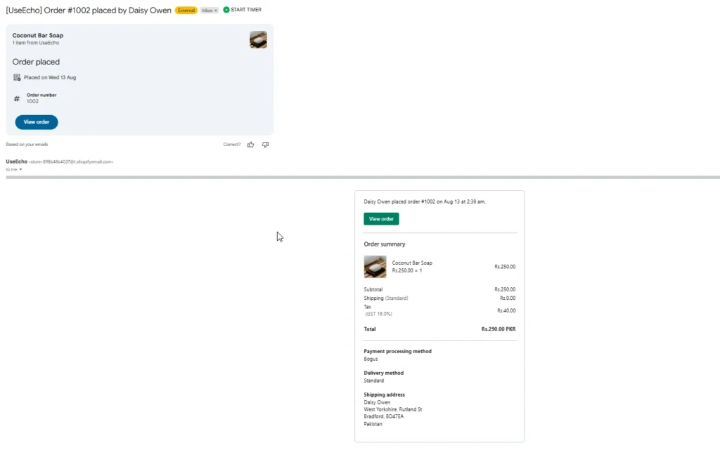 Admin Side Email