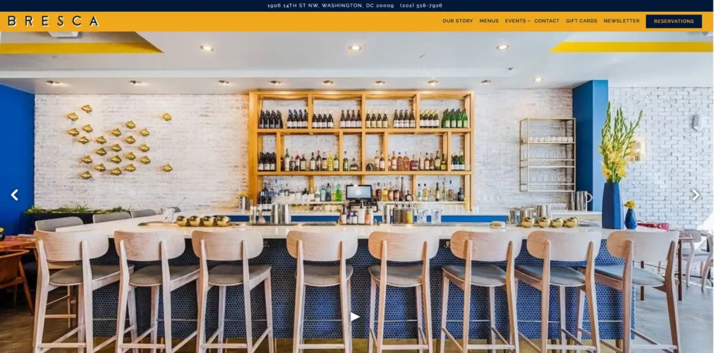 Bresca - best Restaurant website example